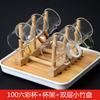 Taza de Té Pequeña de Vidrio Resistente al Calor para el Hogar Juego de Té Kung Fu Traje Transparente Taza Maestra Individual Engrosada con Asa 6 Piezas