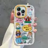 Funda Adecuada para Teléfono Móvil Apple 16Promax Iphone17 Graffiti Divertido 15 con Cadena 14 Dibujos Animados Lindos 13 Cubierta Exterior