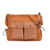Bolso de hombro con cordón estilo outdoor con múltiples bolsillos, bolsa de almacenamiento de nailon a cuadros, bolso cruzado versátil para deportes al aire libre para parejas