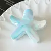 Pinza para el Cabello con Forma de Estrella de Mar de Gel Brillante Transfronteriza con Flor de Plumeria para Mujer, Pinza Dulce de Estrella, Accesorio para el Cabello de Estrella de Cinco Puntas