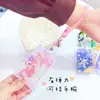 Porta-cartão de estudante urso Xingdelu Yufei acrílico transparente cordão retrátil para crachá porta-cartão de ônibus pingente de cartão escolar