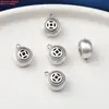 Prata Esterlina S925 Moeda Flor de Lótus Peixe Botão Pingente Acessórios Pingente de Borla Antigo Retrô Material para Miçangas DIY