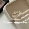 Anillo de Plata S925 Sterling Plata Estilo Ins Coreano Primavera/Verano 2026 Rombo Hueco Cuadrado Patchwork Diseño de Nicho