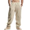 Transfronteiriço 2025 Amazon Verão Linho Calças Casuais Masculinas Aliexpress Soltas Casuais Esportivas Calças Masculinas