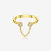Anillo Abierto Ajustable Cadena Colgante Zirconia Plata de Ley S925 Andywen Estilo Coreano Simple Estilo Ins 2024