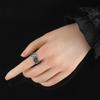 Anillo abierto Yue Xin S925 de plata esterlina personalizado con cinco monedas de cobre creativas y de superficie ancha con buen significado para el dedo índice.