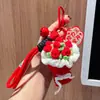 Pingente Chaveiro Buquê de Pelúcia Acabado, Buquê de Rosas de Crochê com Fio, Presente de Dia dos Namorados, Pequeno Presente de Aniversário