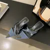 Sandalias de Tacón Alto de Aguja con Punta Fina, Tira Cruzada y Punta Abierta, Estilo Coreano de Nicho Simple, Nuevas para Primavera y Otoño 2024 para Mujer