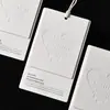 Etiquetas de roupa personalizadas feitas de papel especial, etiquetas em relevo off-white, etiquetas de preço com logotipo e marca registrada personalizadas, etiquetas penduradas
