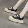 Zapatos de pan con cabeza grande, lindos y peculiares para mujer, colección otoño 2026, zapatos de mujer con suelas gruesas, que aumentan la altura, con cordones, zapatillas blancas, zapatos deportivos casuales y a la moda