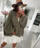Cardigan casual retrô com manga morcego e estilo europeu e americano, estilo Amazon AliExpress 2025
