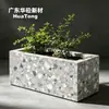 Jardineras de terrazo de lujo ligero personalizadas para calles de moda, gruesas y duraderas, para paisajismo y plantación en áreas públicas