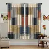 2 Piezas Cortinas con Patrón Geométrico Abstracto Venta al por Mayor de Fábrica Impresión Digital 3D Cortinas Transfronterizas para Amazon Patrones de Venta Caliente
