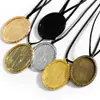 Accesorios para Joyería de Aleación DIY 40*30mm Diámetro Interior Piedra de Tiempo Base Ovalada Colgante Decorativo C92