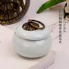 Mini tarro sellado de cerámica estilo antiguo caja de colorete boca ancha tarro pequeño botella de porcelana con tapa tarro pequeño de lápiz labial contenedor de caja vacía de bálsamo