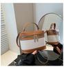 Comercio Exterior Transfronterizo Bolso de Cubo Portátil para Mujer 2025 Nueva Moda Costuras en Color de Contraste Bolso de Hombro Cruzado de Alta Gama