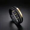 Nuevo Pulsera de Cuero Trenzado para Hombre de Amazon Pulsera de Acero Titanio Moda Personalizable Hebilla Magnética Fabricante