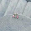 Aretes Casuales de Corazón Rosa con Circonita para Mujer, Aretes de Corazón de Alta Gama, Aretes de Acero de Titanio para Perforación de Oreja, Aretes