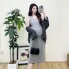 Vestido para Gestantes Xuemefu 2024 Outono Inicial Novo Sensação de Alto Padrão Estilo Coreano Elegante Ajuste Slim Vestido Vall Camisa Solta Xadrez