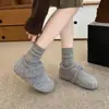 Zapatos de peluche Birkenstock que aumentan la altura para mujer 2026 nuevo estilo invierno Velcro cálidos mocasines slip-on frijol zapatos de algodón