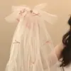 Recomendación de nuevos productos: Velo con Lazada Nupcial, Pinza para el Cabello de Malla de Satén Estilo Súper Hada para Sesión de Fotos de Boda, Tocado Xiuhe para Mujer