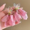 Aretes Color Rosa Dopamina para Mujer, Diseño de Nicho, Lujo Ligero, Sensación de Alta Gama, Estilo Vacaciones en la Costa, Aretes de Flor