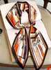 Bufanda Larga de Seda Doble Cara para Ropa Profesional Femenina Cinta Ol Primavera y Verano Nueva Coreana Bufanda Decorativa Pequeña Diadema de Gota de Agua