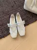Zapatos Mary Jane Cuadrados con Lazo para Mujer 2026 Tacón Plano Correa Única Zapatos Suaves de Abuela Malla Fina Transpirables