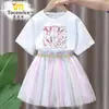 Conjunto de vestido de manga corta Pokémon Hada Eevee, camiseta de verano estilo coreano para mujer con una falda de malla de longitud media, estilo princesa