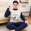 Conjunto de Roupa Íntima de Algodão para Meninos Outono, Conjunto de Pijama Térmico Camada Base Estudantil para Crianças de Tamanho Médio e Grande, Tamanho Plus