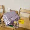 Bolsa de color liso, bolso de mano de gran capacidad, bolsa ligera de plumón para mujer, bolsa de equipaje, bolso cruzado, bolsa de tela de algodón