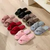 Sapatos de algodão cruzados de cor sólida para outono e inverno, novos, moda para casa, femininos, pelúcia, quentes, vendas transfronteiriças, sapatos de algodão