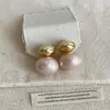Brincos de Tarraxa de Metal de Alta Qualidade Estilo Francês com Pérolas de Feijão para Mulheres, Simples e Únicos, Tendência da Moda, Temperamento, Brincos para o Dia a Dia