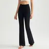 Calça Boca de Sino Yoga Nude Chuanton para Mulheres, Cintura Alta, Levanta Bumbum, Elástica para Fitness, Perna Larga para Usar Fora, Visual Casual Emagrecedor e Pernas Mais Longas