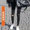 Leggings mágicos de primavera y verano para mujer, adecuados para usar como prenda exterior, alta elasticidad, versátiles para figuras petite, tallas grandes, corte ajustado, skinny, adelgazantes, pantalones negros desgastados