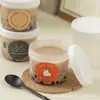 400ml600ml Caneca Doodle Grama Fada Queimada Caixa de Embalagem Resistente a Altas Temperaturas Copo Especial para Leite Pudim de Iogurte Couro Duplo com Tampa