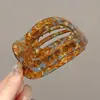 Presilha de bico de pato marrom de cachorro coreano, presilha elegante para coque torcido, presilha de cabelo volumizadora para a parte de trás da cabeça, acessório de cabelo de alta qualidade