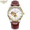 LONGLUX Longlex reloj impermeable para hombre de piel de alta gama automático mecánico popular fabricantes de relojes para hombre al por mayor