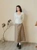 Falda a cuadros estilo vintage, simple, de cintura alta, línea A, para mujeres de talla grande, que cubre la cadera y estiliza 66070