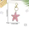 Chaveiros com Pingentes de Estrela do Mar Bordados com Lantejoulas para Venda por Atacado, Acessórios para Bolsas, Capas de Celular, Roupas, Joias Artesanais DIY