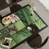 Jogo Americano Estilo Medieval, Série Verde, À Prova d'Água, À Prova de Óleo, Lavável, Protetor de Mesa, Resistente ao Calor, Resistente a Altas Temperaturas