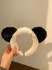 Tiara de panda fofa tridimensional, faixa de cabelo de animal de desenho animado para lavar o rosto, broche de boneca de pelúcia, grampo de cabelo, acessório de cabeça infantil feminino