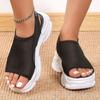 Sandalias Deportivas Nuevas de Verano 2025 para Mujer Estilo Coreano Transpirables con Suela Gruesa Sandalias Caladas Malla Elástica Zapatos Tipo Calcetín Tejido Flyknit
