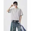 Camiseta de manga corta para hombre, marca de moda, corte holgado de verano, nuevo modelo 2026, tendencia de celebridad de internet, top simple estampado ins