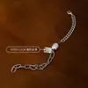 Pulseira quadrada de prata de lei 925 marca sorte feminina estilo coreano ins design de nicho prata tailandesa simples estudante retrô personalidade all-match