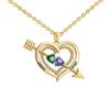Pendente Europeu e Americano Novo de Doze Pedras de Nascimento com Diamante de Cobre Cupido Coração de Pêssego Flecha DIY Personalidade Moda Colar