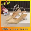 Zapatos de salón de punta fina cerrados de corte bajo estilo francés 2026 nuevo estilo verano tacón fino sandalias de una tira zapatos de tacón alto transfronterizos mujer