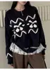 Cardigan de Tricô Jacquard em Cashmere da Fair Isle para Mulheres, Outono e Inverno, Gola Redonda, Zíper Espessado, Jaqueta de Lã