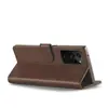 Para Samsung Note20 Funda Protectora para Teléfono Móvil de Piel de Ternero con Tarjetero Funda Magnética de Cuero para Note20 Ultra