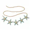 Collar de Estrella de Mar con Goteo de Aceite Transfronterizo Europeo y Americano, una Cadena de Cintura Única de Doble Propósito con un Toque de Alta Gama, Joyería de Estilo Nicho para Vacaciones para Mujeres